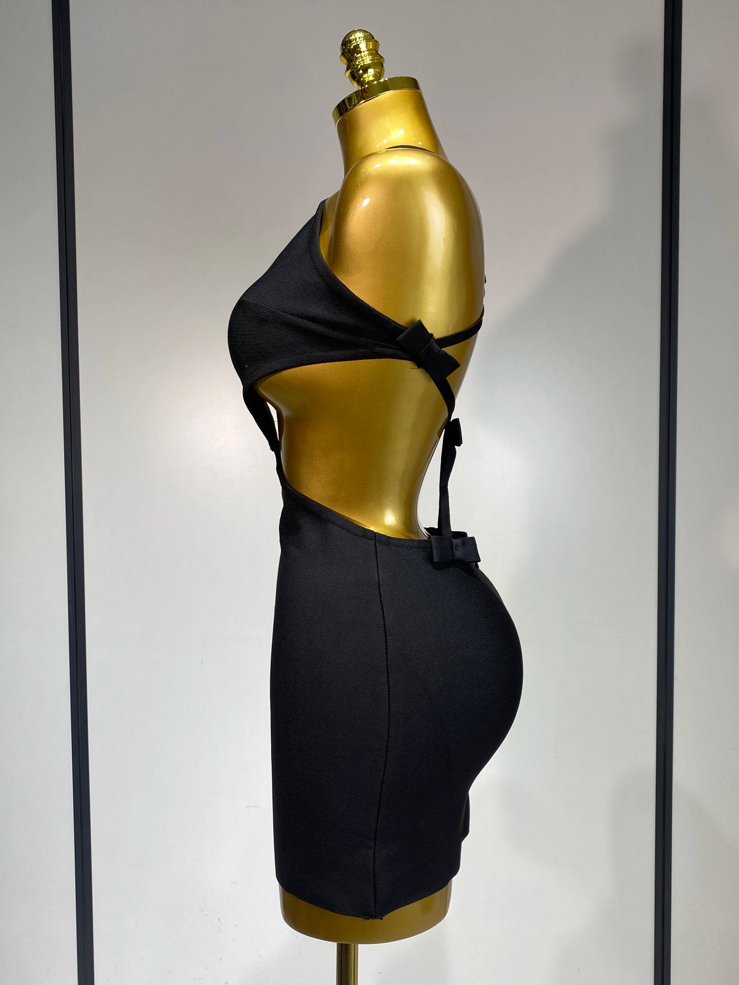 Sexy Backless Cut Out Bow Tie Bandage Celebrity Evening Party Birthday Dress