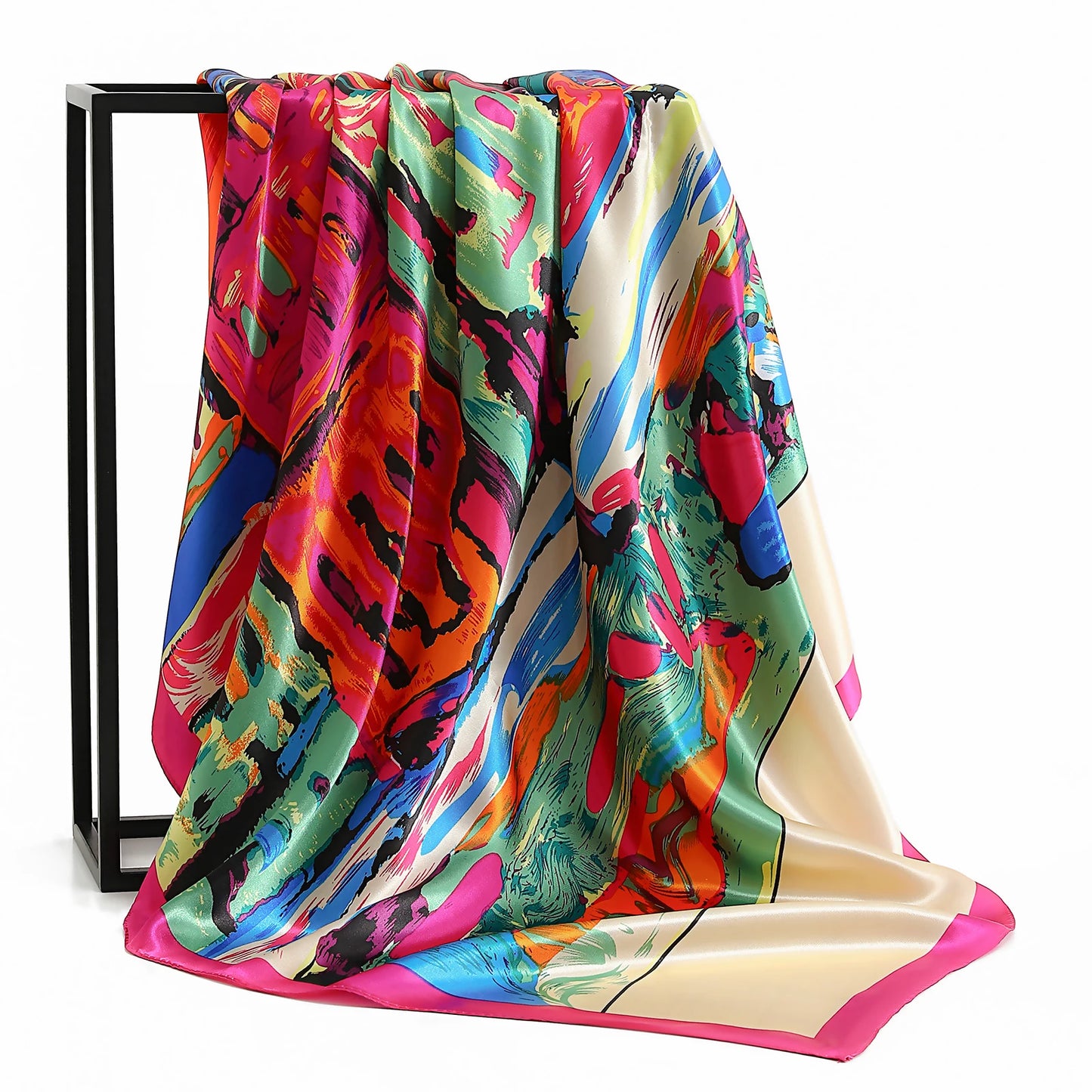 90*90cm Vintage Flowers Women Four Seasons Bandanna Designs Square Wrap Shawl Scarf Scarves fk3