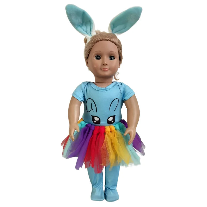 18 Inch 43cm Baby American Og Girl Doll Toys Costume Clothes