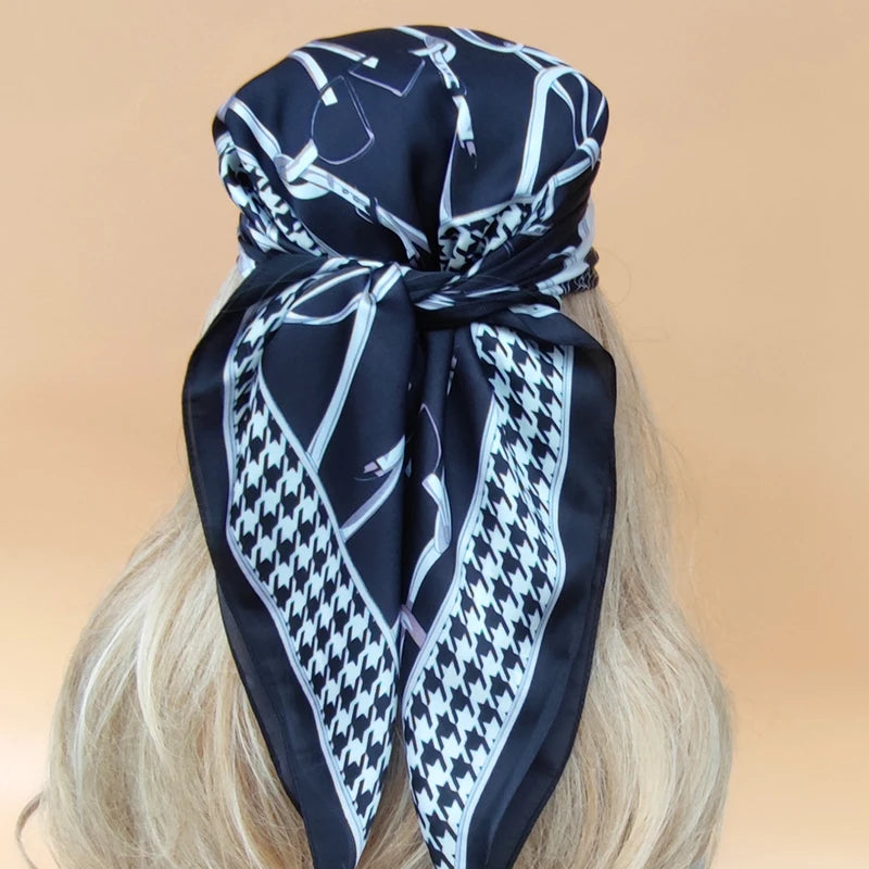70X70CM Women Four Seasons Square Silk Satin Bandana Wrap Shawl Scarves Scarfs gf02