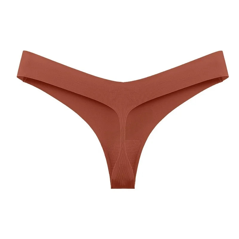 Women Girls Seamless Ice Silk G-String Underwear T-Back Sports Yoga Thong Traceless Briefs Panties