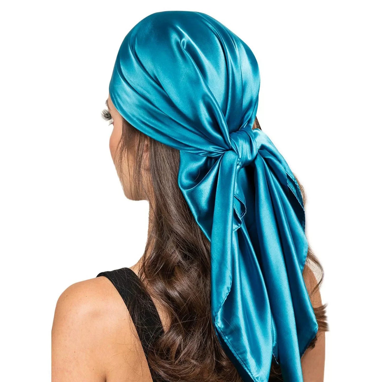 90*90cm Women Satin Silk Scarf Top Headwraps Bandana Wrap Shawl Scraves