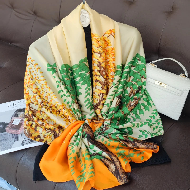 180X90cm Women Four Seasons Bandanna Designs Square Wrap Shawl Scarf Scarves kgL2