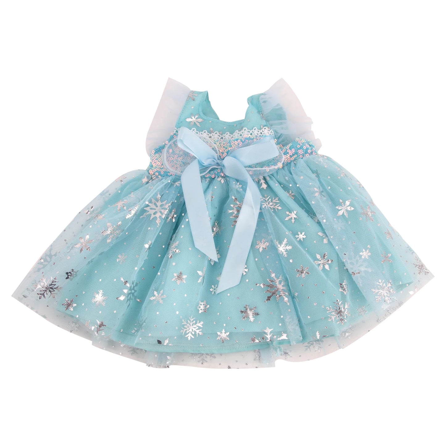 22 Inch Reborn Doll Blue Snow Flower Bowknot Cute Mini Skirt Dress For 55cm Toys Clothesd