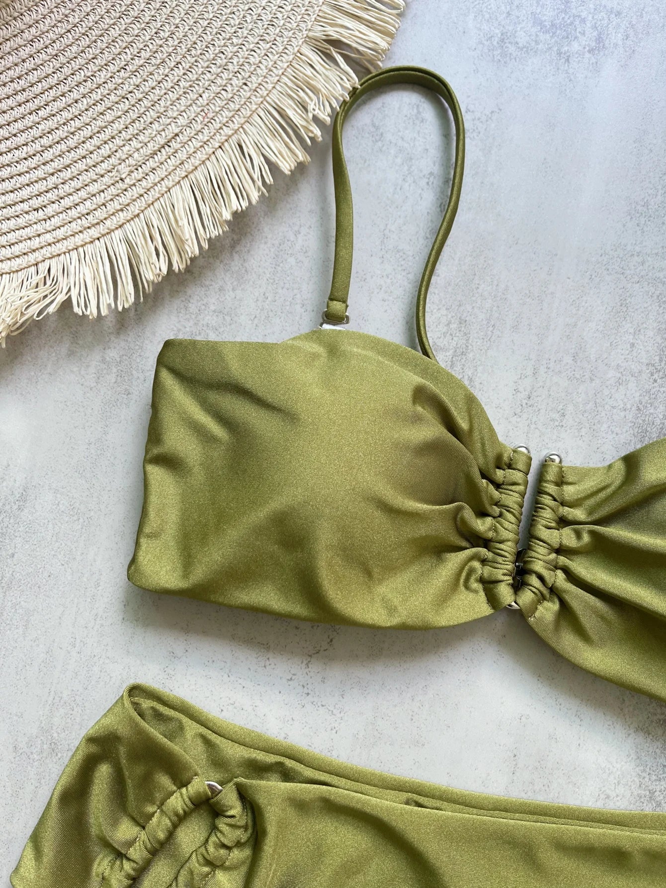 Sexy Push Up Swimwear Brazilian Bikini Thong Solid Beachwear Bathing Suits
