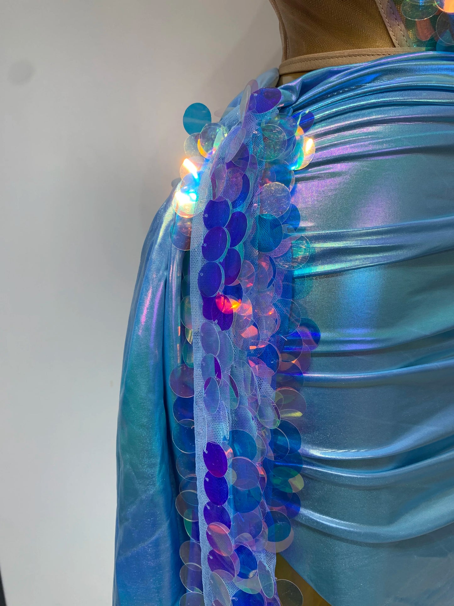 Sparkly Sequin Two Piece Sexy Strapless Backless Women's Evening Nightwear Dress