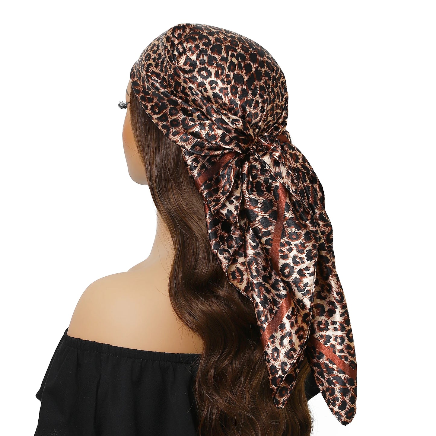 90cm Women Four Seasons Square Silk Satin Bandana Wrap Shawl Scarves Scarfs kfy1