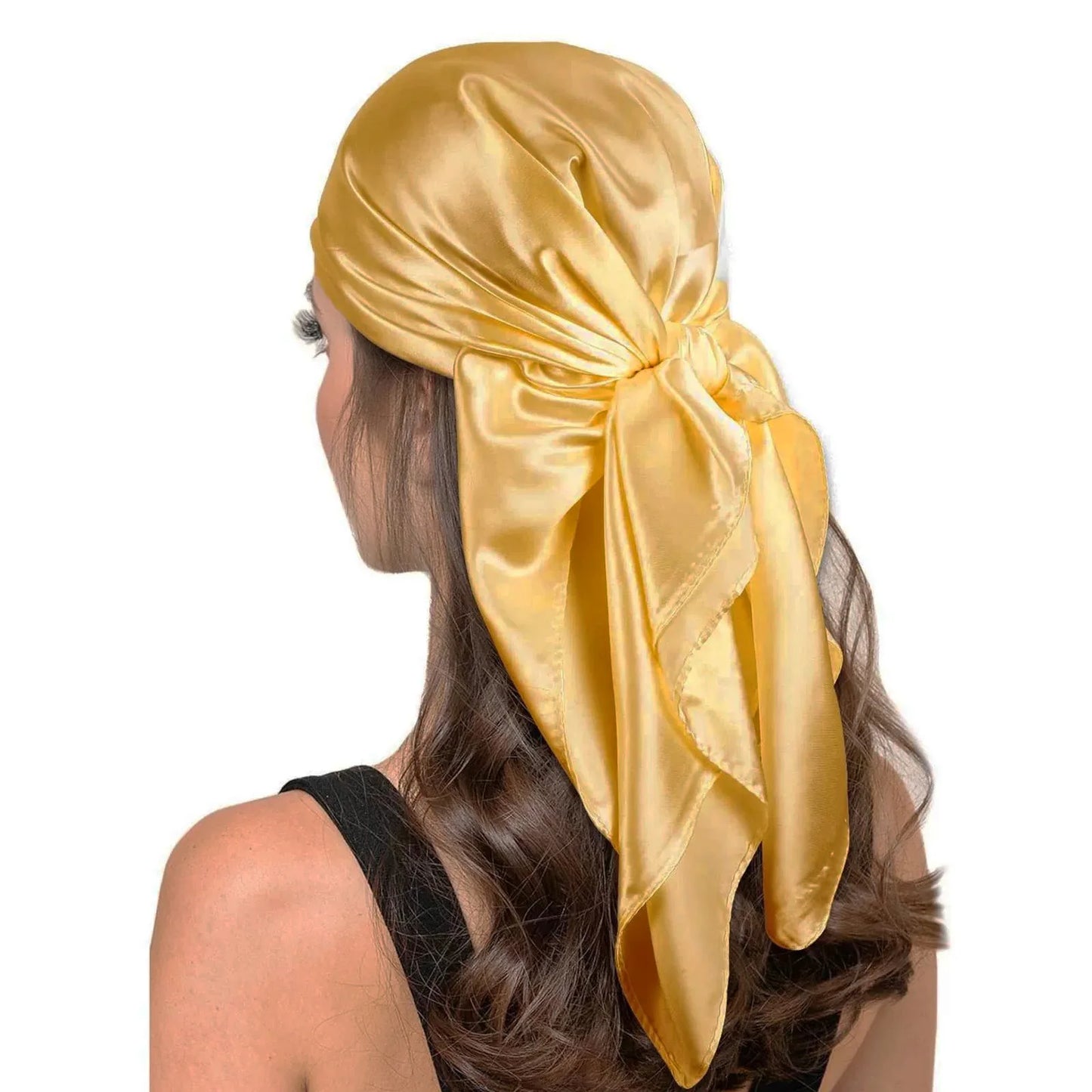 90*90cm Women Satin Silk Scarf Top Headwraps Bandana Wrap Shawl Scraves