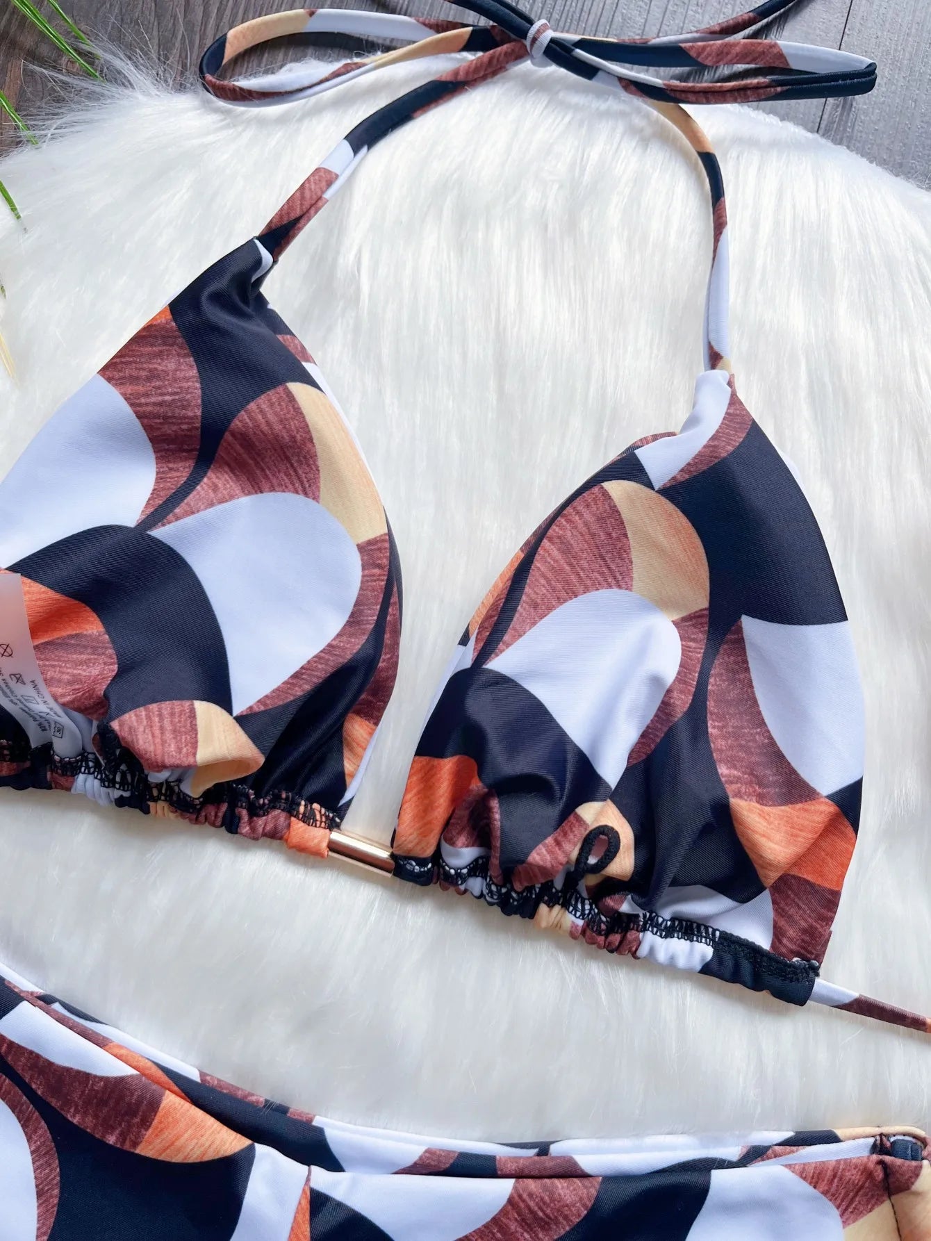 Sexy Print Bandage Bikini Swimsuit Two-piece Triangle Swimwear Bathing Suit
