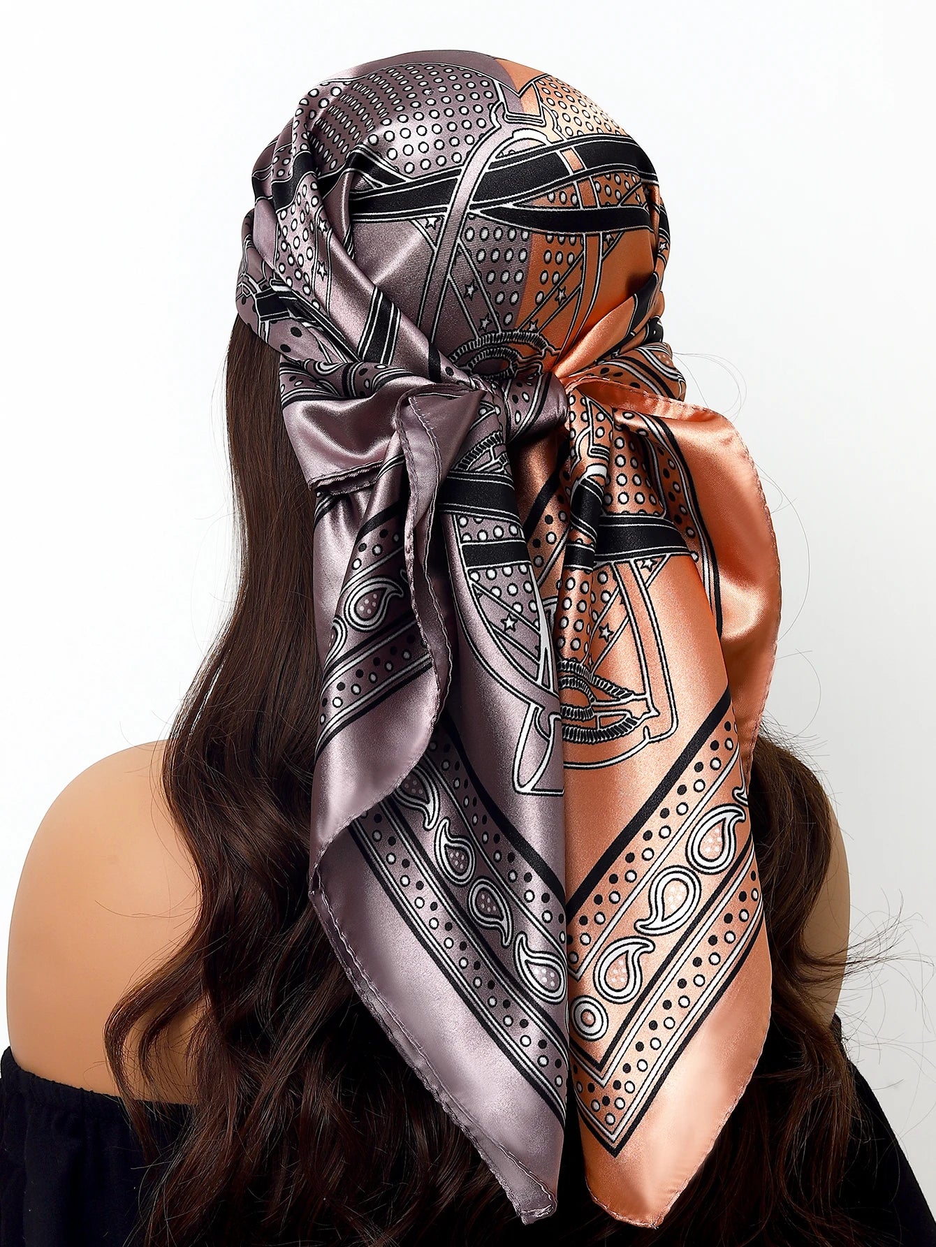 90cm Women Four Seasons Square Silk Satin Bandana Wrap Shawl Scarves Scarfs Sqk2