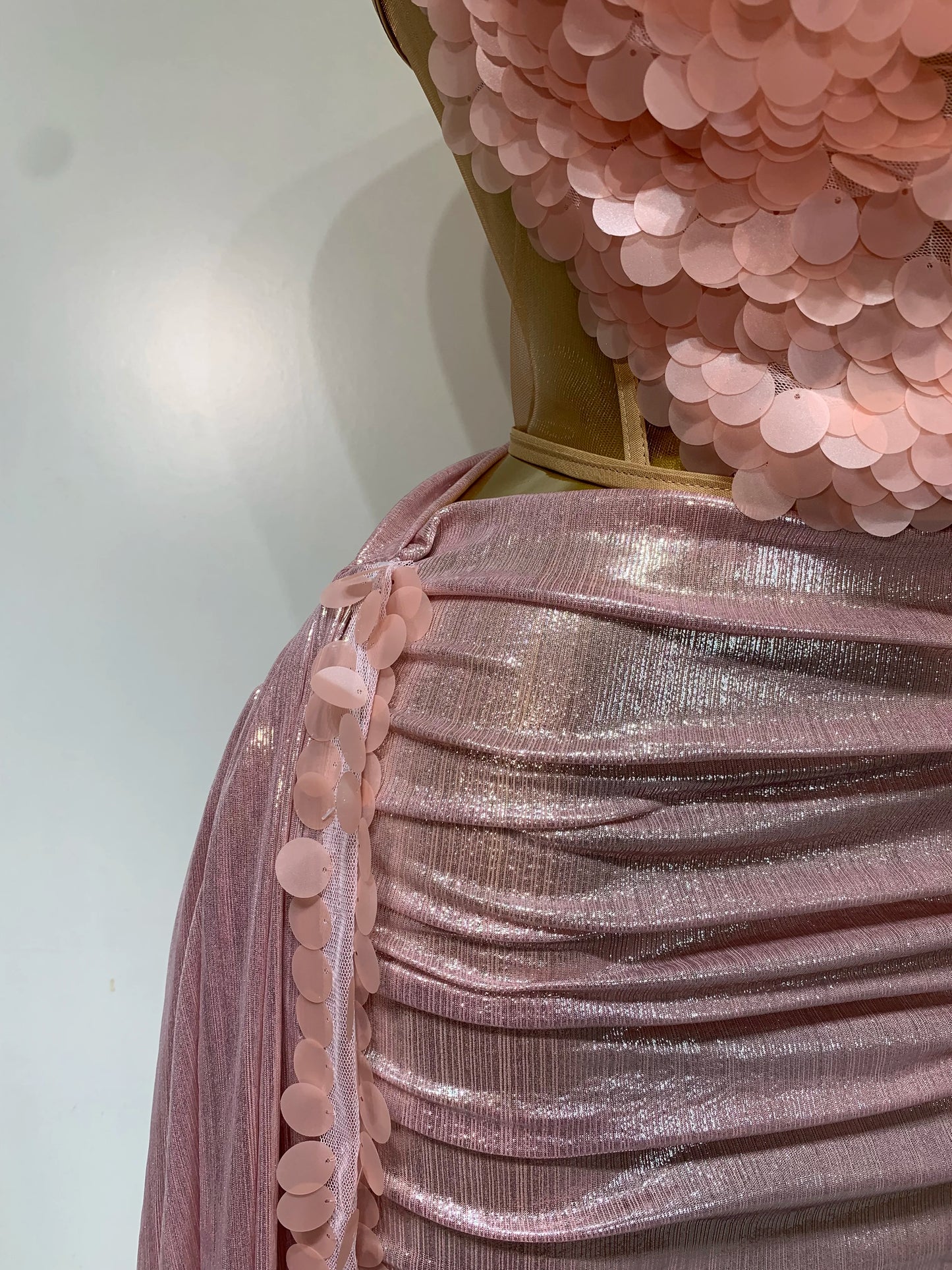 Sparkly Sequin Two Piece Sexy Strapless Backless Women's Evening Nightwear Dress