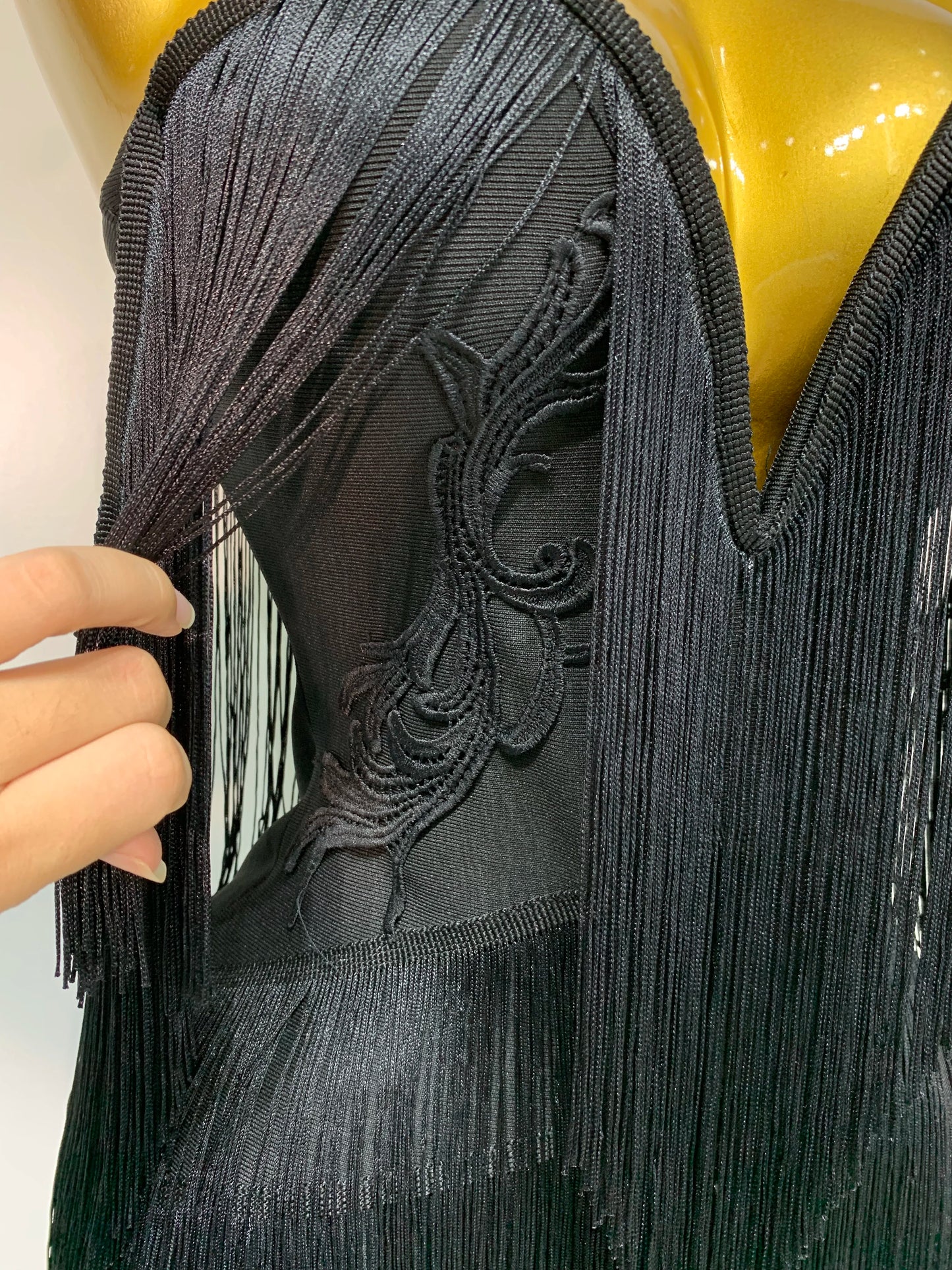 Sexy Strapless Tassel Off Shoulder Bandage Celebrity Evening Party Mini Birthday Dress