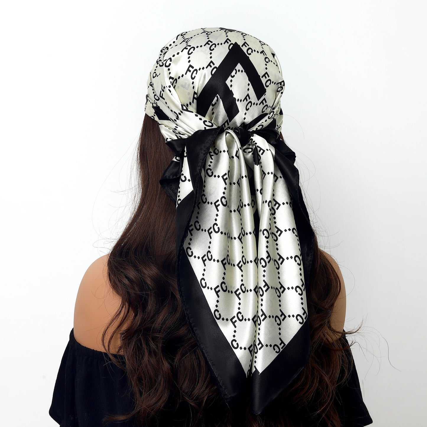 90cm Women Four Seasons Square Silk Satin Bandana Wrap Shawl Scarves Scarfs Sqk7