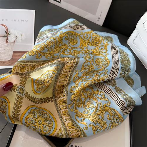 Women Silk Feeling Design Satin Square Scarf Wrap Shawl Scarves
