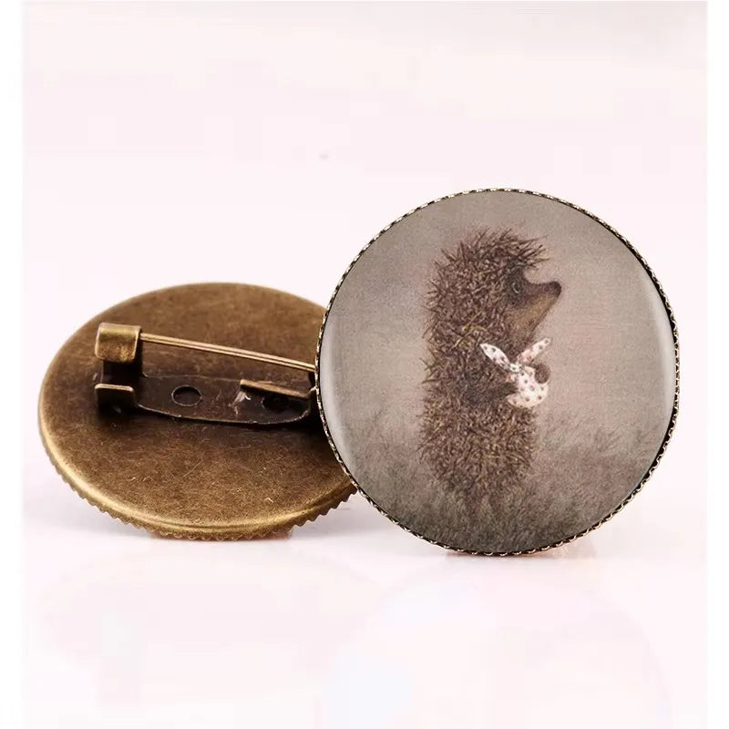 Women Vintage Hedgehog Animal Fashion Brooches Antique Bronze Pin Brooch