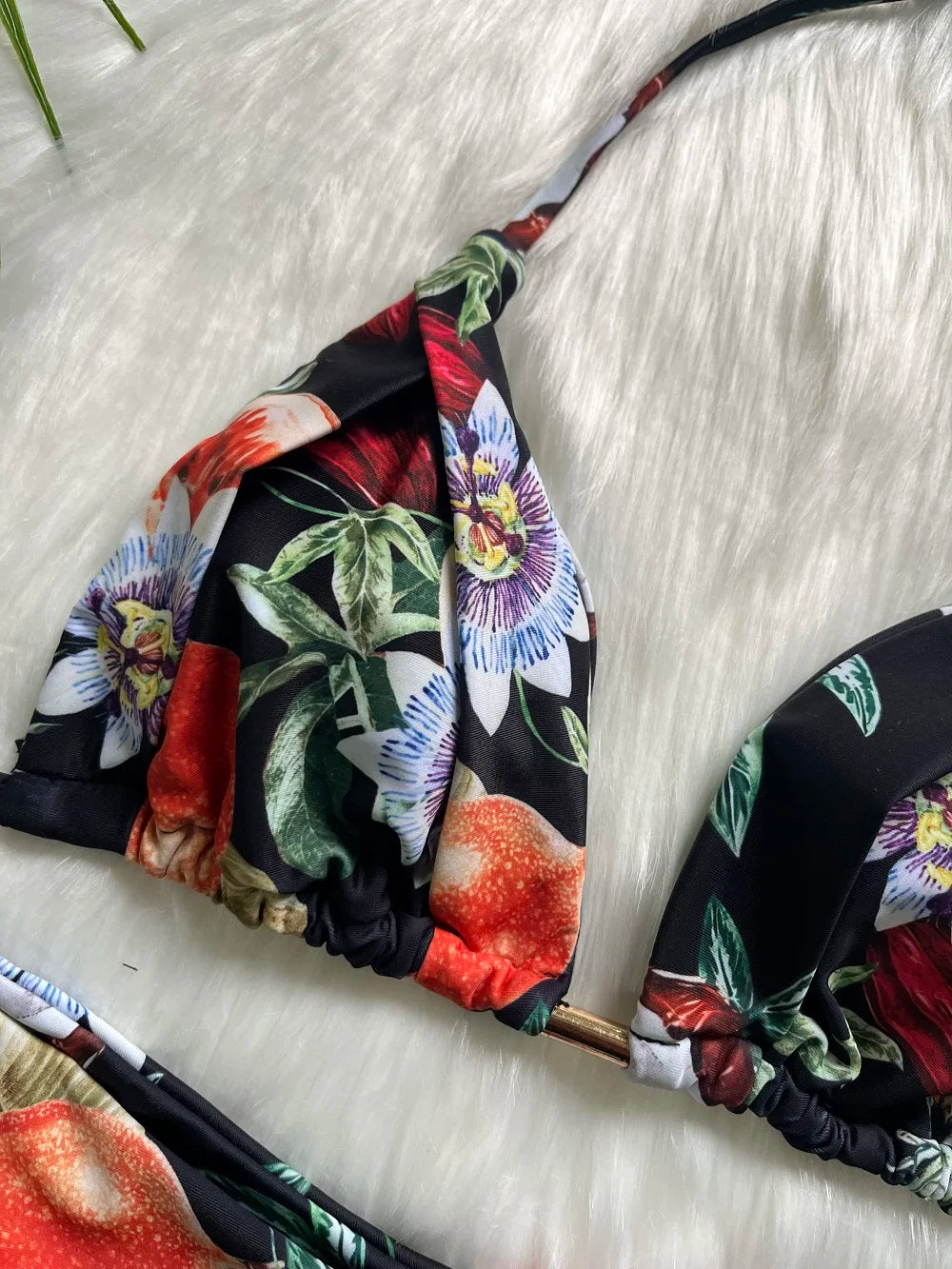 Sexy Print Bandage Swimsuit Two-piece Triangle Swimwear Bathing Suit Brazilian Bikini Set