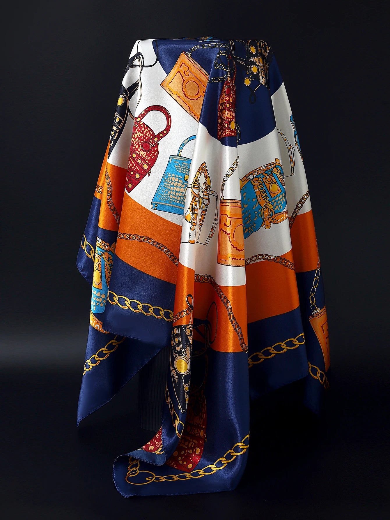 90cm Women Four Seasons Square Silk Satin Bandana Wrap Shawl Scarves Scarfs Sqk2