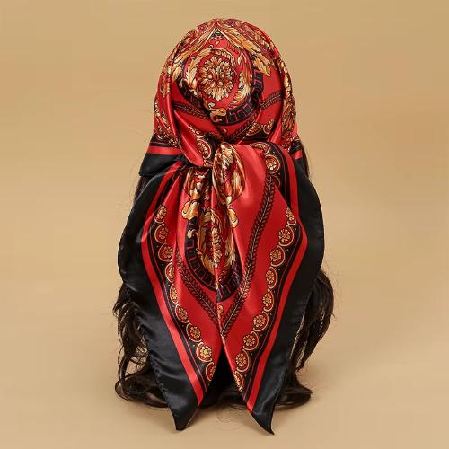 Women Fashion Silk Square Scarf Printed Flower Pashmina Bandana Scarves