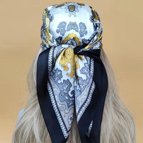 70X70CM Women Four Seasons Square Silk Satin Bandana Wrap Shawl Scarves Scarfs gf02