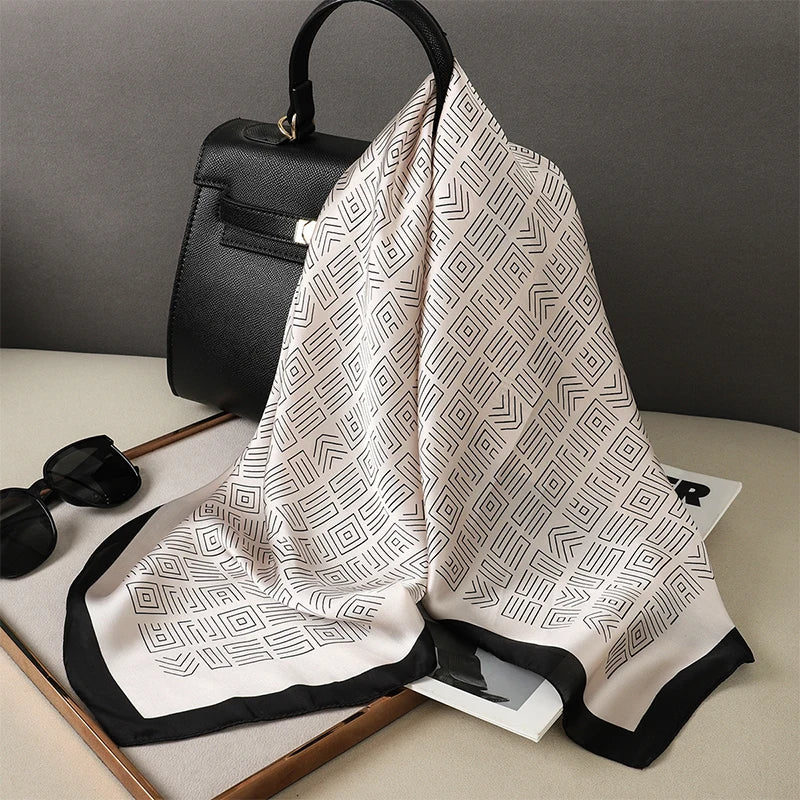 Women Fashion Square Small Silk Satin Scarf Design Printed Bandana Scarves