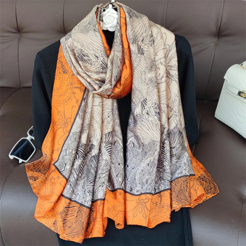 180X90cm Women Four Seasons Bandanna Designs Square Wrap Shawl Scarf Scarves kgL2