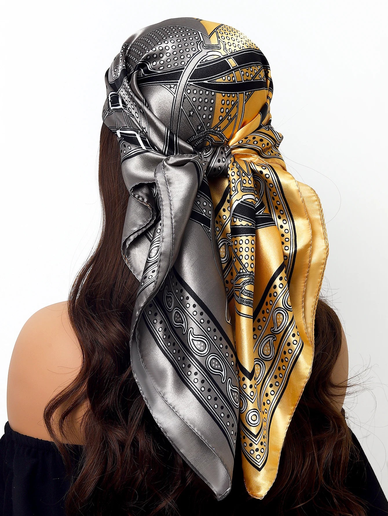 90cm Women Four Seasons Square Silk Satin Bandana Wrap Shawl Scarves Scarfs Sqk2