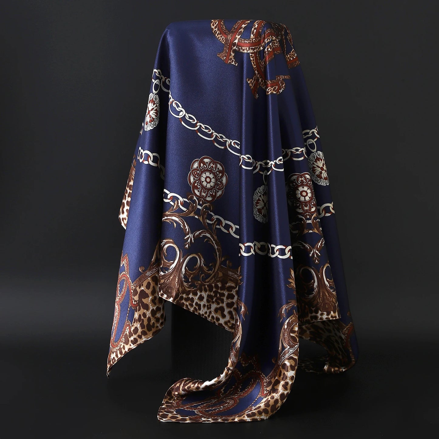 90cm Women Four Seasons Square Silk Satin Bandana Wrap Shawl Scarves Scarfs Sqk7