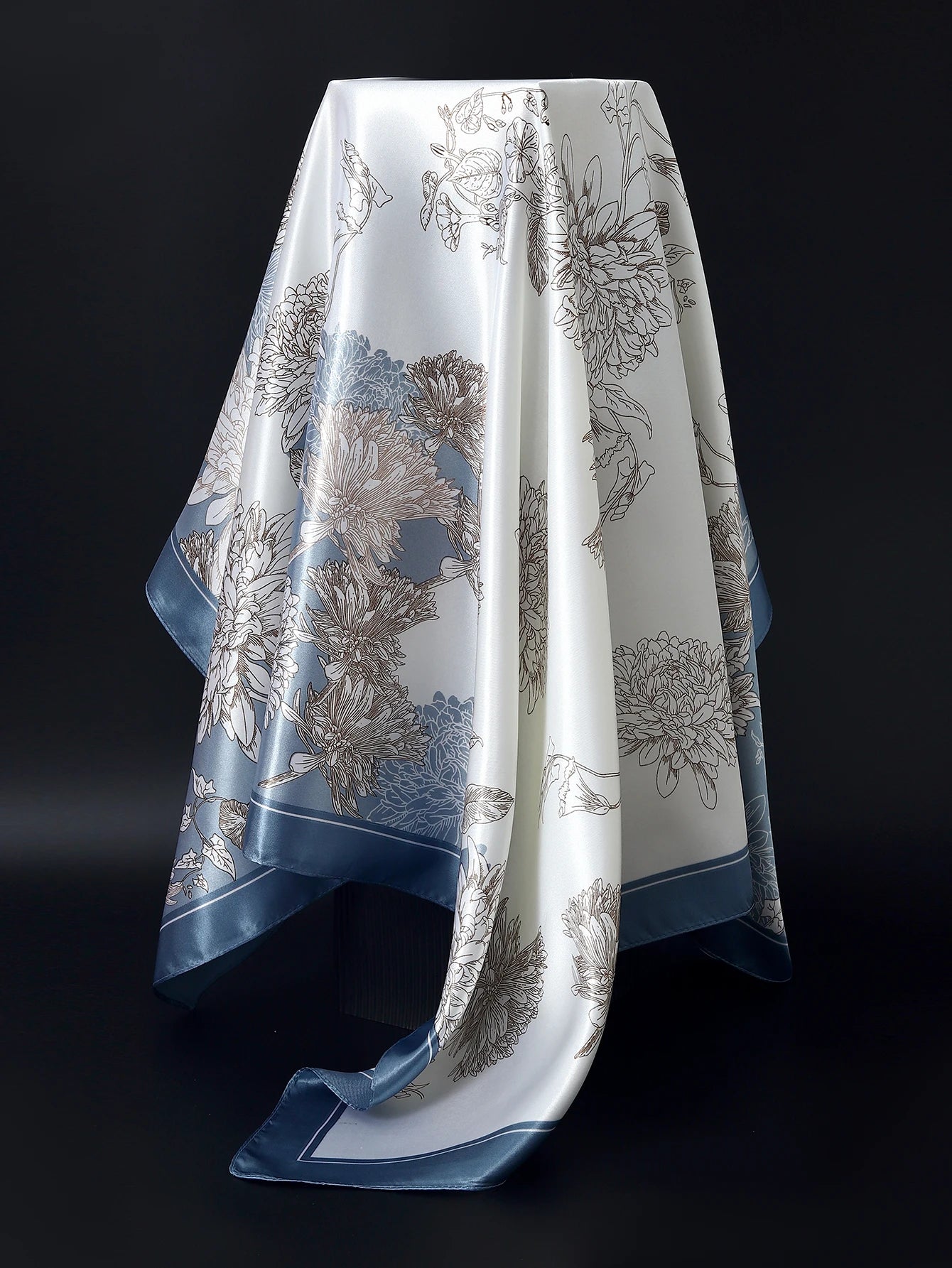 90cm Women Four Seasons Square Silk Satin Bandana Wrap Shawl Scarves Scarfs Sqk2