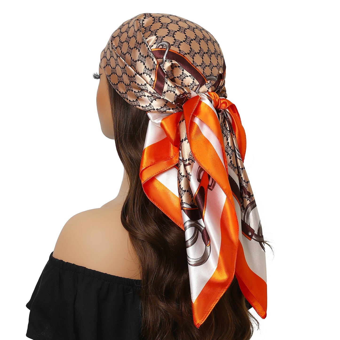 90cm Women Four Seasons Square Silk Satin Bandana Wrap Shawl Scarves Scarfs kfy1