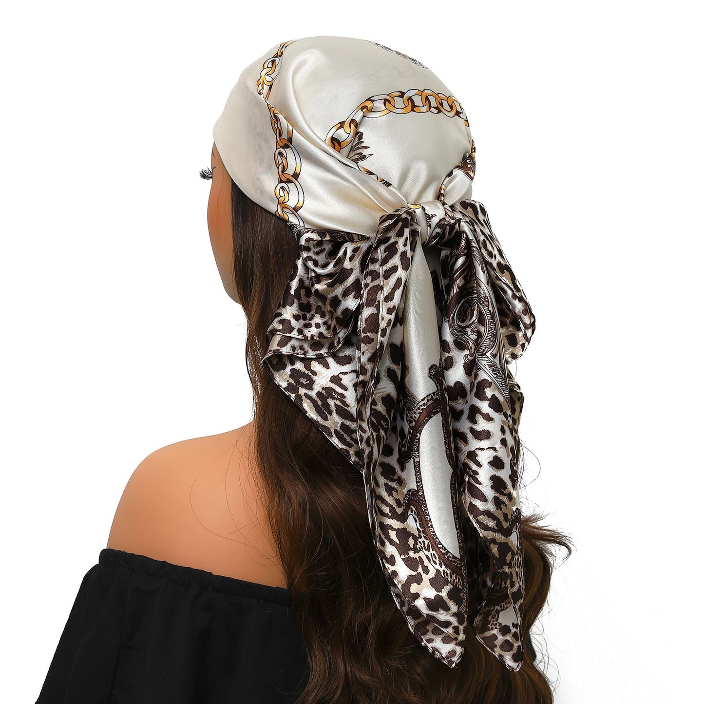 90cm Women Four Seasons Square Silk Satin Bandana Wrap Shawl Scarves Scarfs Spk11