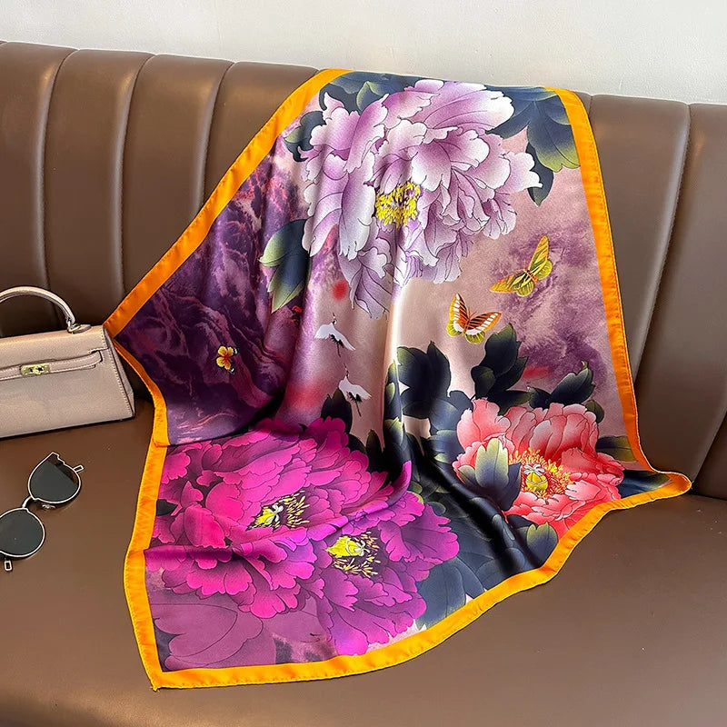70cm Women Fashion Silk Satin Design Scarf Bandana Shawl Wrap Scarves