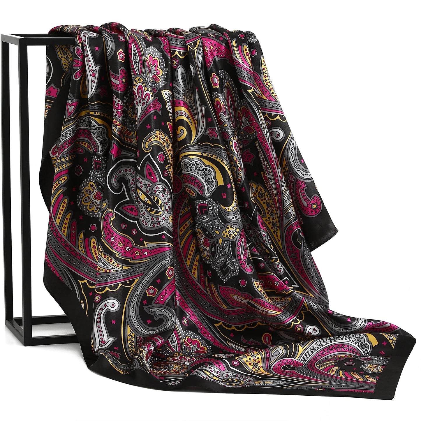 90cm Women Four Seasons Square Silk Satin Bandana Wrap Shawl Scarves Scarfs kfy1
