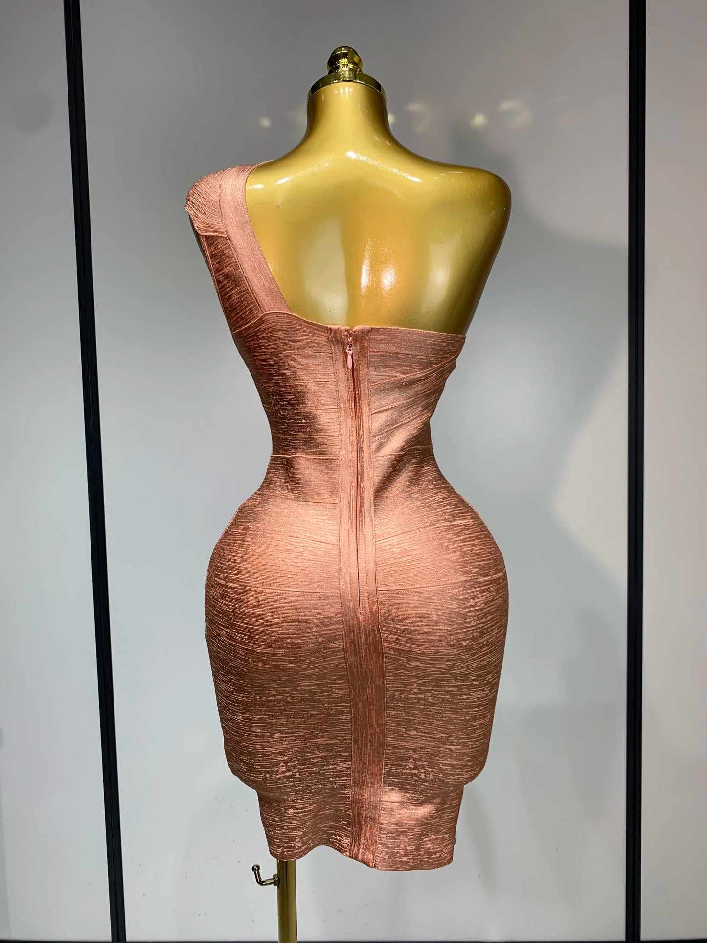 Sexy One Shoulder Bandage Short Sleeveless Bandage Evening Party Birthday Dress