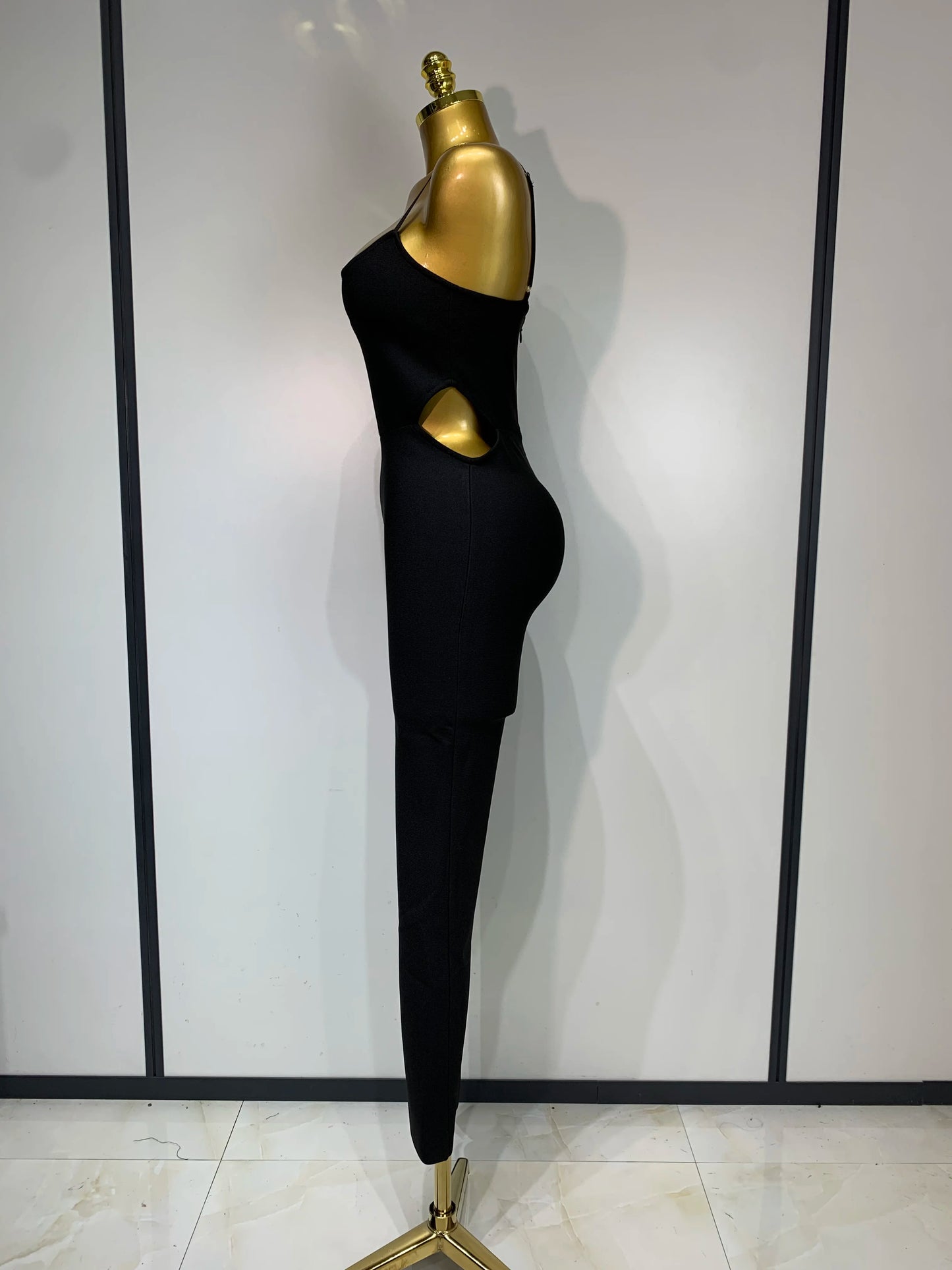Sexy Backless Sleeveless Black Bandage Jumpsuit Club Cocktail Evening Dress