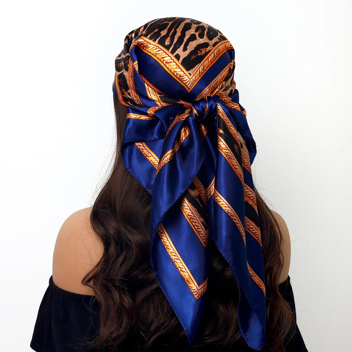 90cm Women Four Seasons Square Silk Satin Bandana Wrap Shawl Scarves Scarfs Sqk7