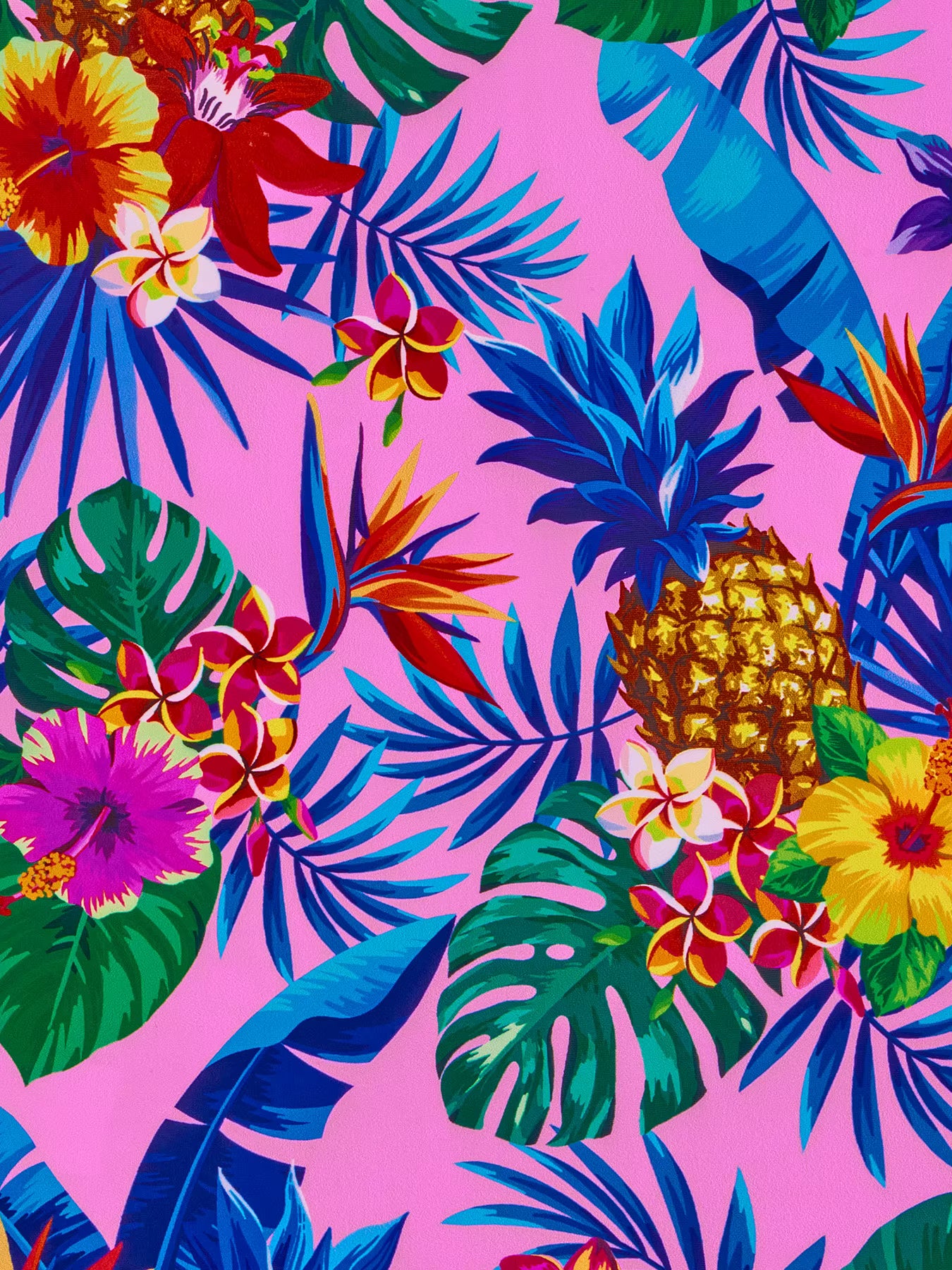 One-Piece Kids Girl Long-Sleeved Pink Plants Print Zipper Boyleg Shorts Swimming Swim Romper