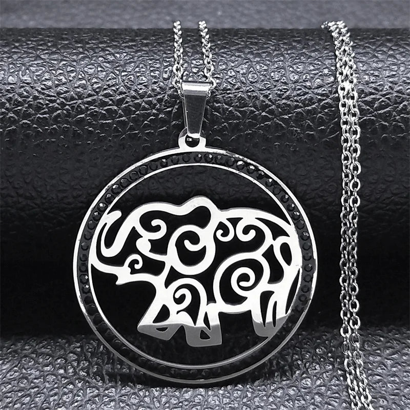 Pug Dog Stainless Steel Crystal Necklace Pendant Gold Color Chain Necklace