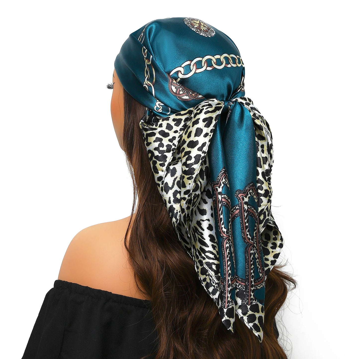 90cm Women Four Seasons Square Silk Satin Bandana Wrap Shawl Scarves Scarfs Spk11