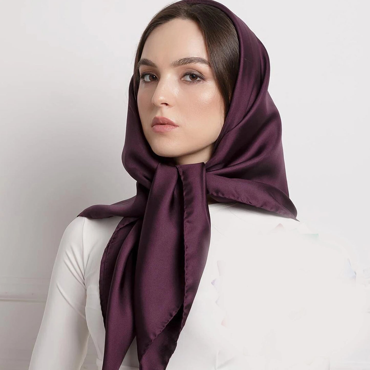 90*90cm Women Satin Silk Scarf Top Headwraps Bandana Wrap Shawl Scraves