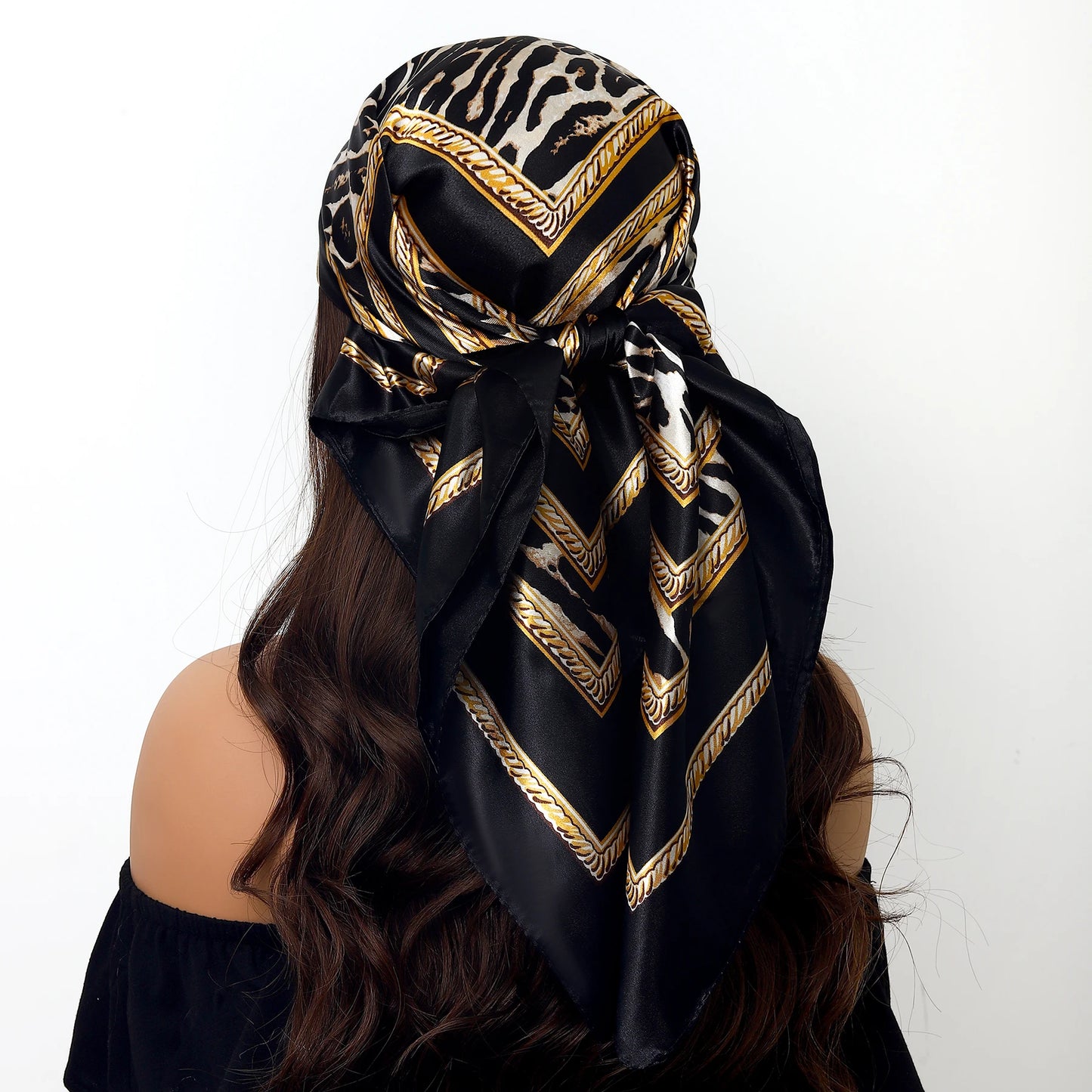 90cm Women Four Seasons Square Silk Satin Bandana Wrap Shawl Scarves Scarfs Sqk7