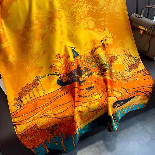 Women Fashion Printed Shawls Wraps Soft Pashmina Bandana Silk Scarves