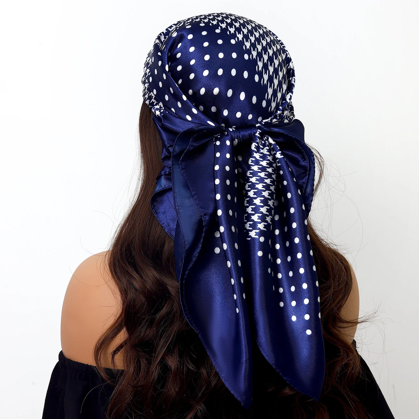 90cm Women Four Seasons Square Silk Satin Bandana Wrap Shawl Scarves Scarfs Sqk7