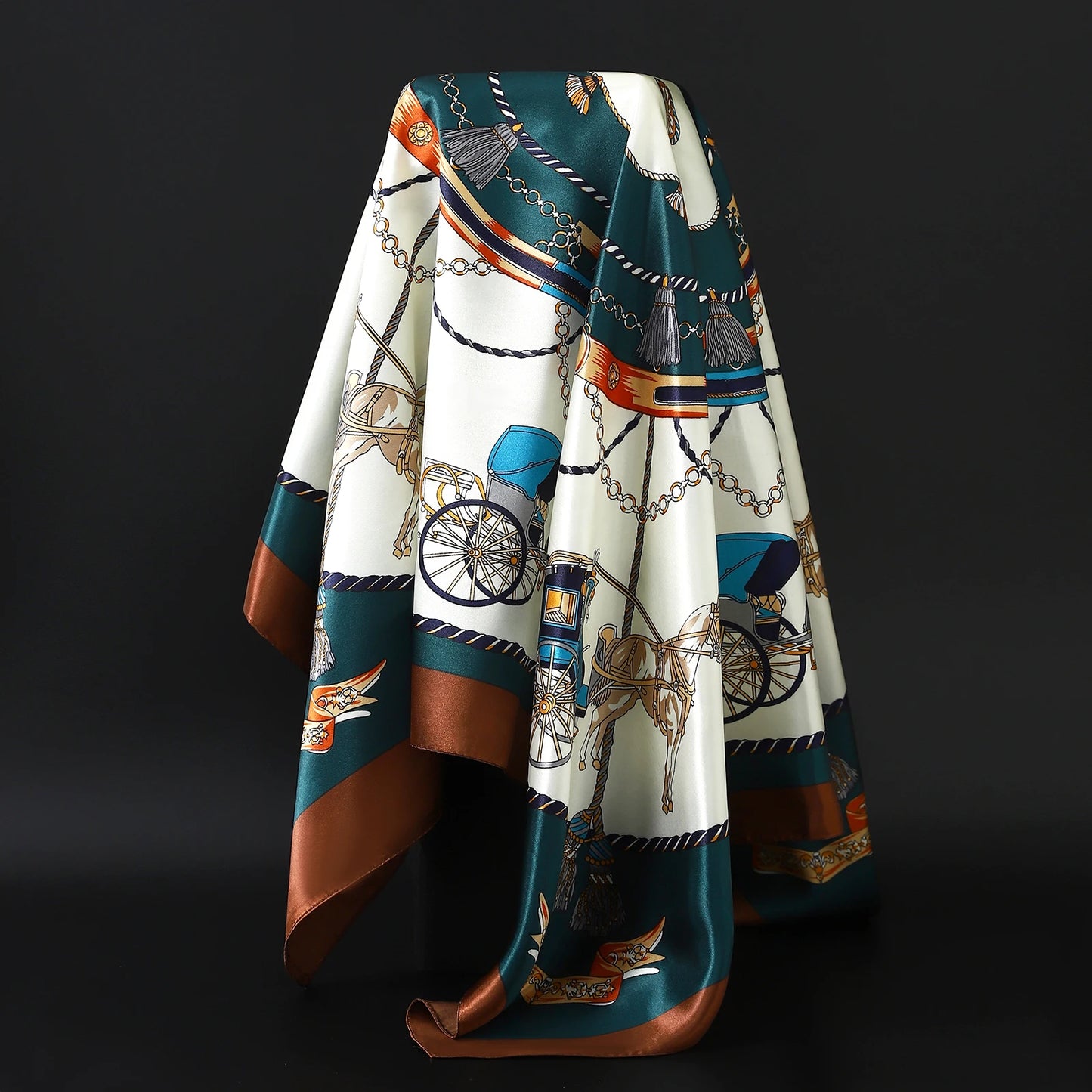 90cm Women Four Seasons Square Silk Satin Bandana Wrap Shawl Scarves Scarfs Sqk7
