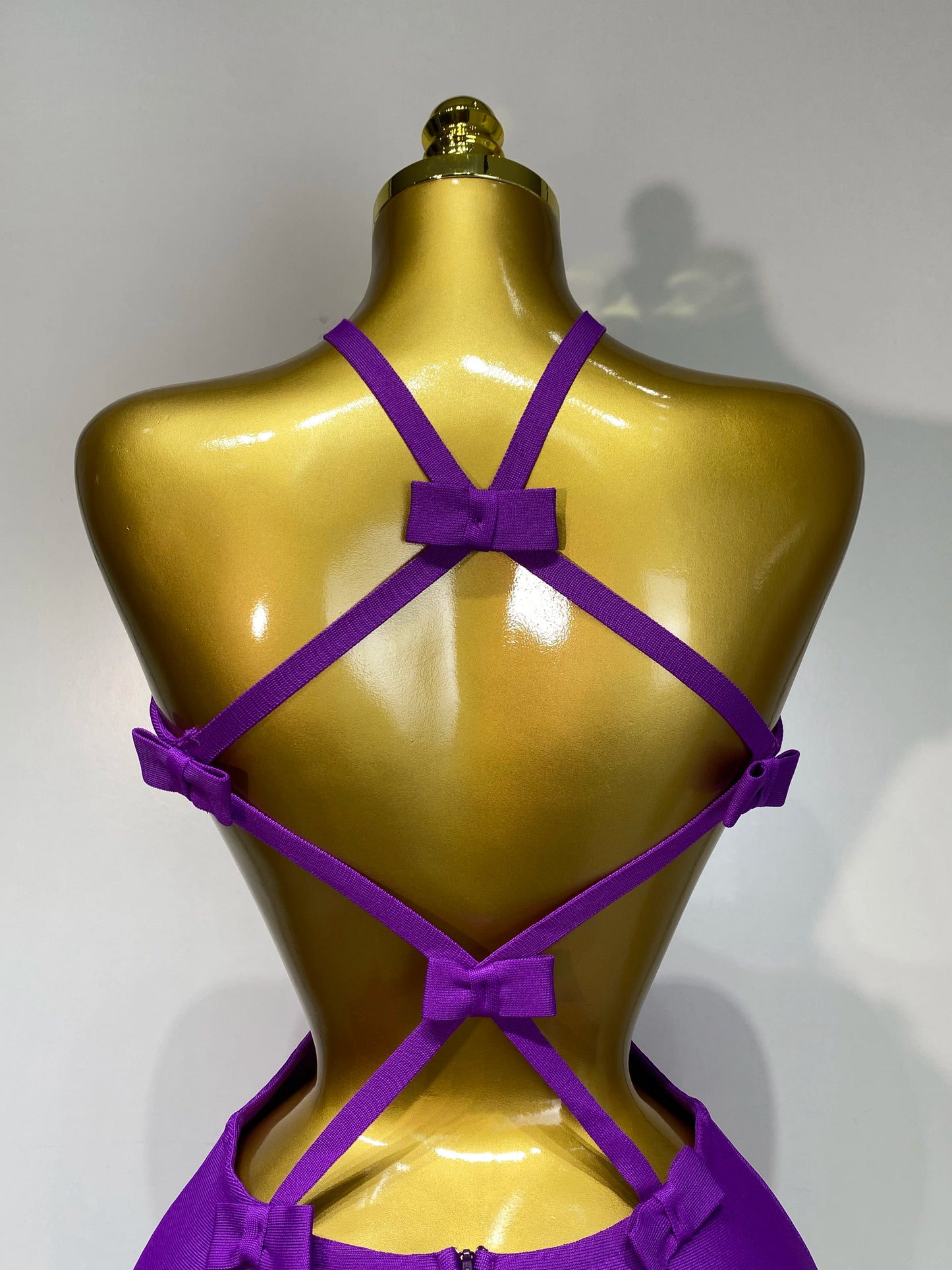 Sexy Backless Cut Out Bow Tie Bandage Celebrity Evening Party Birthday Dress