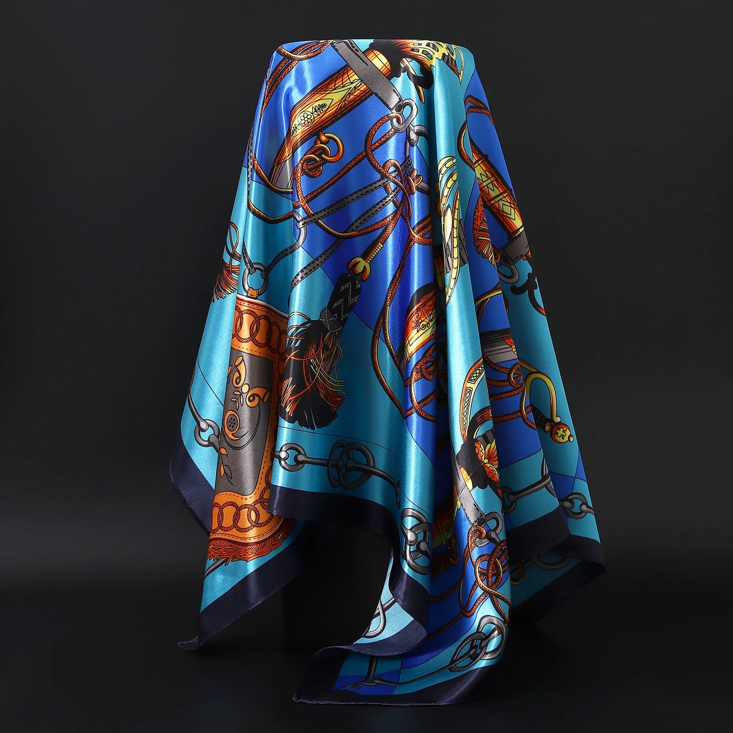 90cm Women Four Seasons Square Silk Satin Bandana Wrap Shawl Scarves Scarfs Sqk7