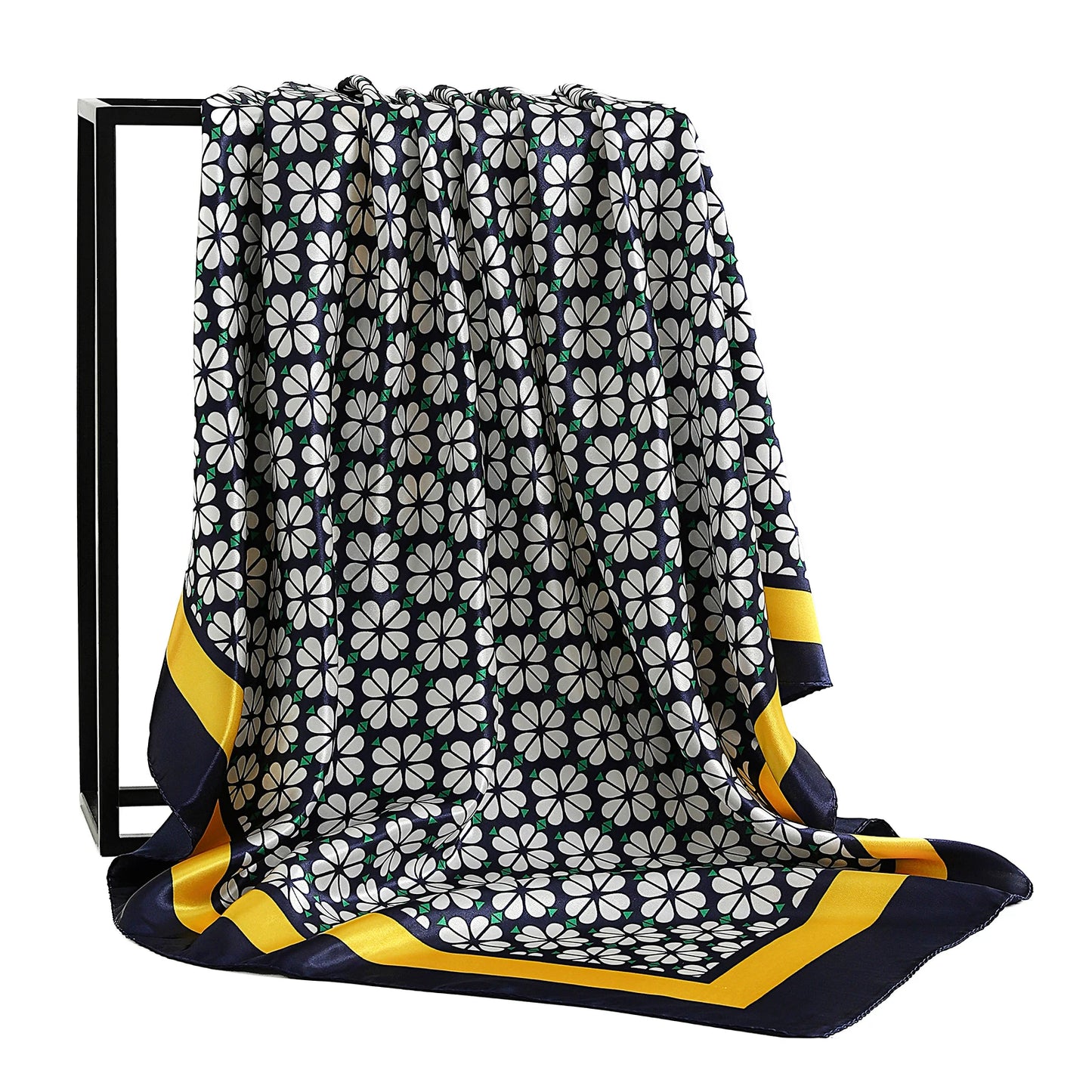 90*90cm Vintage Flowers Women Four Seasons Bandanna Designs Square Wrap Shawl Scarf Scarves fk3