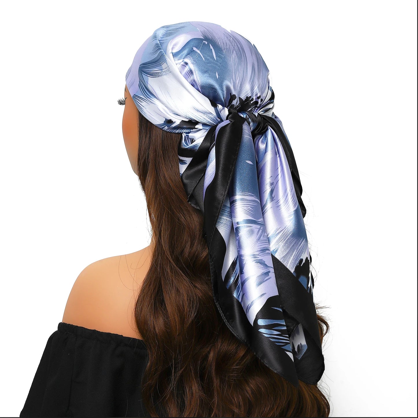 90cm Women Four Seasons Square Silk Satin Bandana Wrap Shawl Scarves Scarfs Spk11