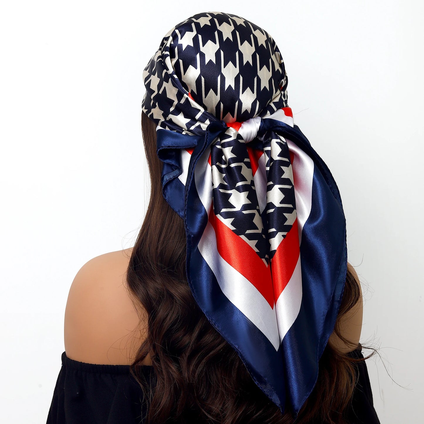 90cm Women Four Seasons Square Silk Satin Bandana Wrap Shawl Scarves Scarfs Sqk7