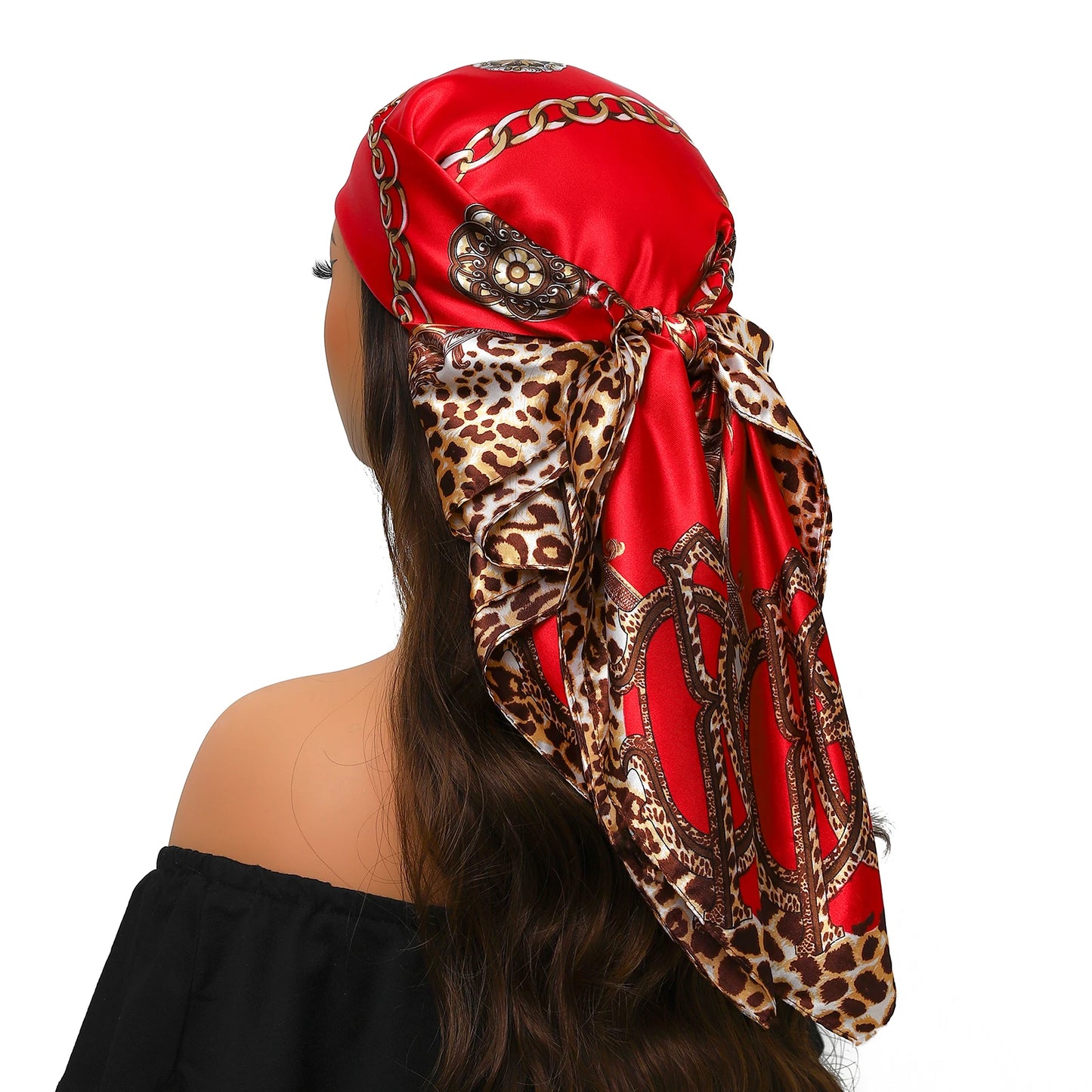 90cm Women Four Seasons Square Silk Satin Bandana Wrap Shawl Scarves Scarfs Spk11