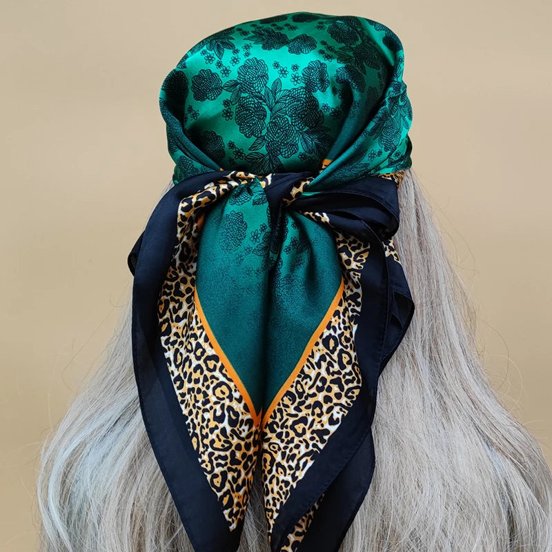 90cm Women Four Seasons Square Silk Satin Bandana Wrap Shawl Scarves Scarfs SRk3